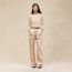 High-waisted wide pants, beige gold, We will notify you when this product is back in stock