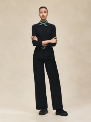 High-waisted straight leg pants