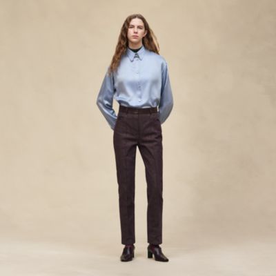Pantalones pitillo con mezcla de pieles