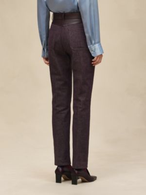 Pantalones pitillo con mezcla de pieles, Vista: Ver artículo puesto, worn, vista 3 de 5