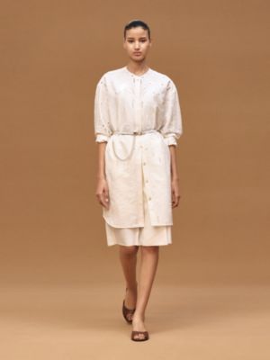 Robe chemise courte brodée