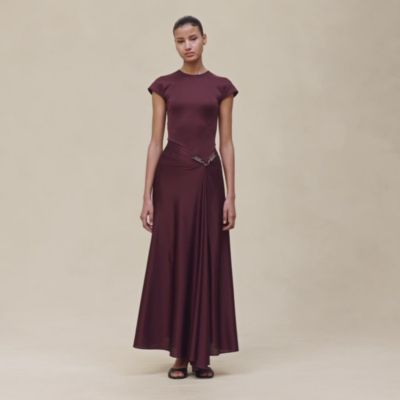 Vestido drapeado con detalle joya, Vista: vídeo, vista 2 de 8