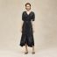 "Soleil de Soie Poudre" classic caftan, noir