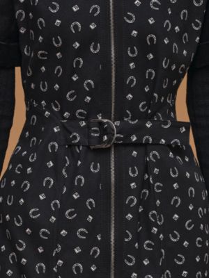 "Porte-Bonheur Bandana" mixed materials dress, View: Worn, worn, view 5 of 6