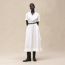 "Mosaique" short-sleeve dress, blanc