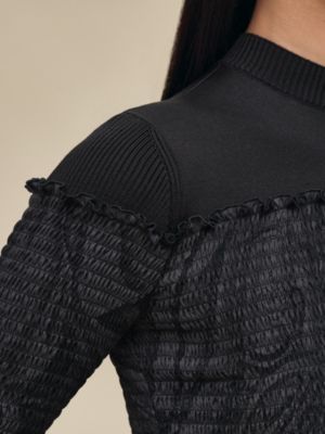 "Soleil de Soie Poudre" smocked blouse, View: Worn, worn, view 4 of 5
