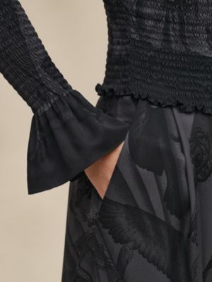 "Soleil de Soie Poudre" smocked blouse, View: Worn, worn, view 5 of 5
