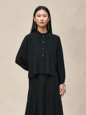 Blusa em seda, Exibir: Sendo usado, worn, visualizar 2 de 5