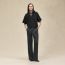 Quilted blouse, noir