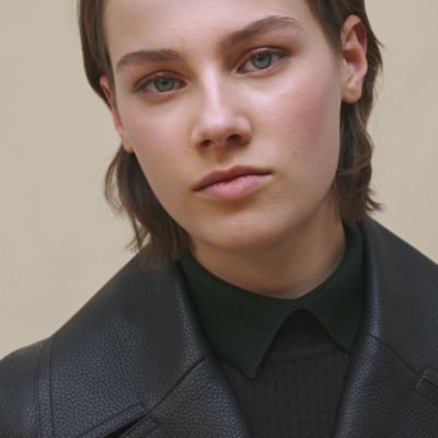 Leather pea coat, View: video, view 2 of 7