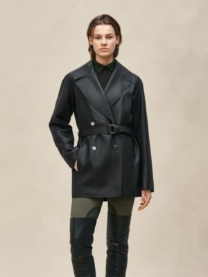 가죽 피코트, 보기: 이미지: 제품 착용 이미지, worn, 3개 중 7번째 보기