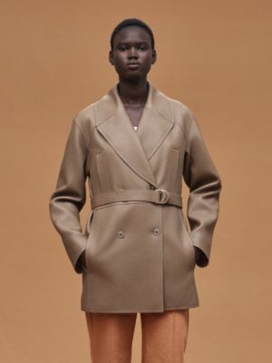가죽 피코트, 보기: 이미지: 제품 착용 이미지, worn, 2개 중 6번째 보기