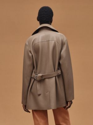 가죽 피코트, 보기: 이미지: 제품 착용 이미지, worn, 3개 중 6번째 보기