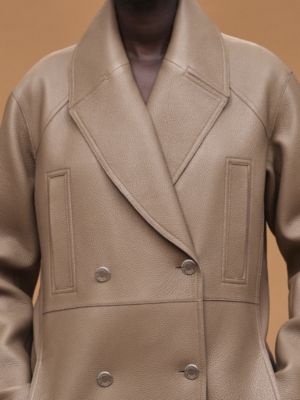 가죽 피코트, 보기: 이미지: 제품 착용 이미지, worn, 5개 중 6번째 보기
