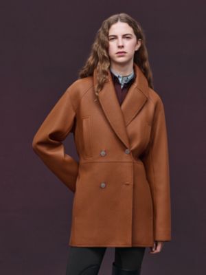 가죽 피코트, 보기: 이미지: 제품 착용 이미지, worn, 3개 중 7번째 보기
