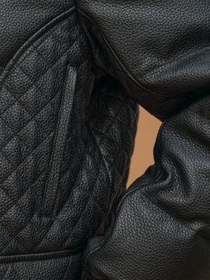 Leather puffer coat, View: front, front, view 7 of 7
