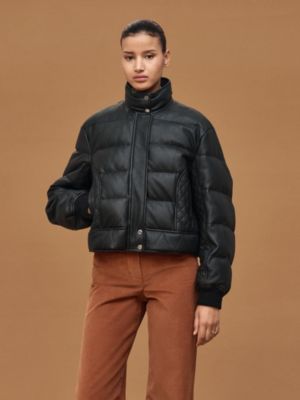 Leather puffer coat, View: Worn, worn, view 3 of 7