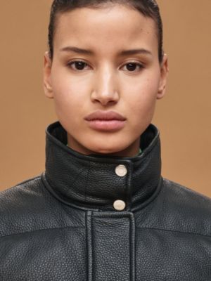 Leather puffer coat, View: Worn, worn, view 5 of 7