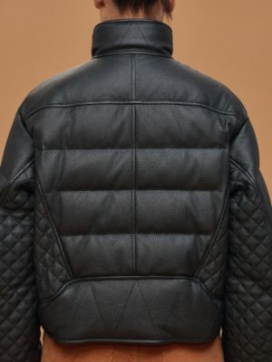 Leather puffer coat, View: Worn, worn, view 6 of 7