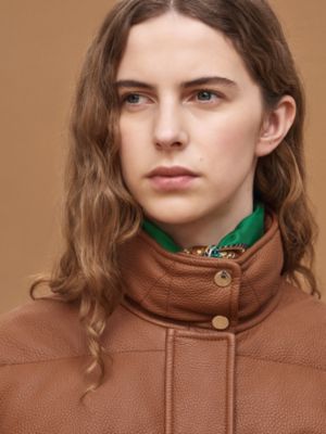 皮革衍縫大衣, 檢視: 佩戴, worn, 檢視共5張圖片的第7張