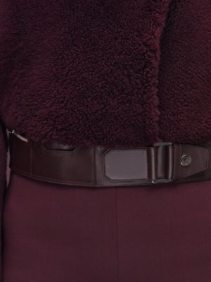 가죽 쇼트 코트, 보기: 이미지: 제품 착용 이미지, worn, 5개 중 7번째 보기