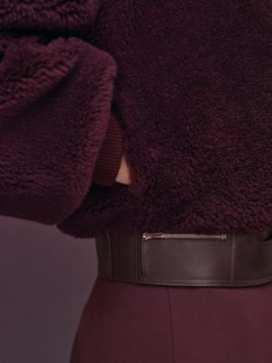 가죽 쇼트 코트, 보기: 이미지: 제품 착용 이미지, worn, 7개 중 7번째 보기