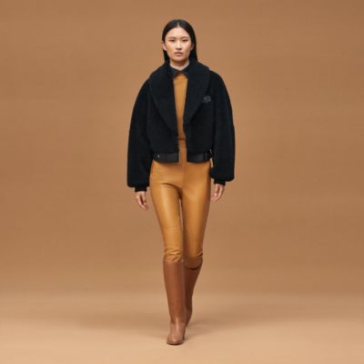 Short leather coat