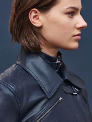 レザーショートトレンチコート, イメージ: 着用例, worn, ビュー8の8