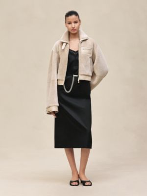 Short leather coat