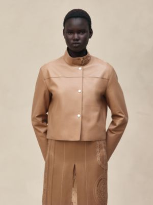 Cazadora en piel, Vista: Ver artículo puesto, worn, vista 3 de 8