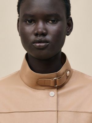 Cazadora en piel, Vista: Ver artículo puesto, worn, vista 5 de 8