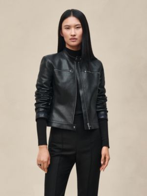 Leather biker jacket, View: Worn, worn, view 3 of 7