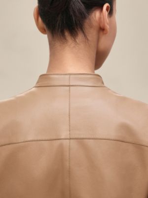 Jaqueta biker em couro, Exibir: Sendo usado, worn, visualizar 4 de 5