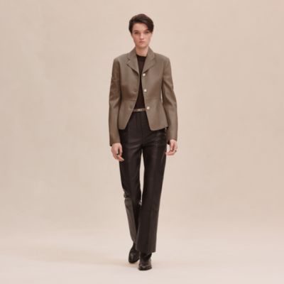 Grey - Leather - Hermès coats and jackets for women | Hermès USA
