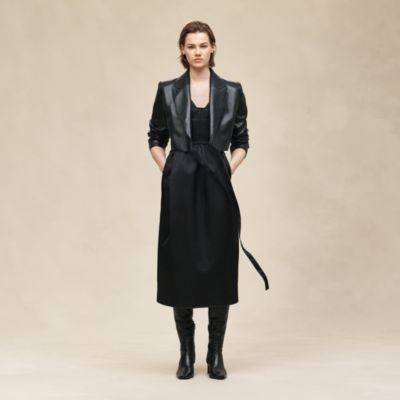 Wrap leather suit jacket
