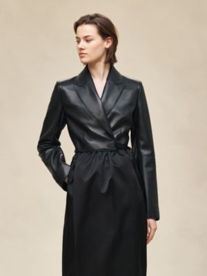 Wrap leather suit jacket, View: Worn, worn, view 3 of 7