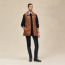 Belted vest, marron fauve
