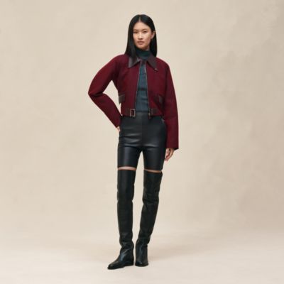 Short cycliste en cuir