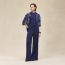 Pantalon large motif «&nbsp;Etriers Remix&nbsp;», bleu abysse