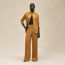 "Etriers Remix" loose fit pants, marron ocre