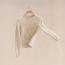 Cashmere "H Lift" long-sleeve sweater, beige naturel