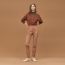 High collar sweater, marron fauve
