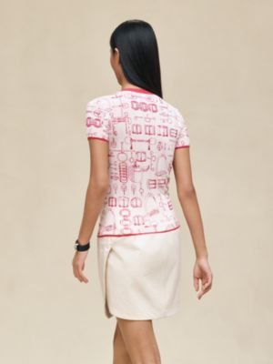 "Cahier du Colporteur" short-sleeve sweater, View: Worn, worn, view 3 of 5