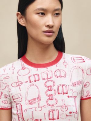 "Cahier du Colporteur" short-sleeve sweater, View: Worn, worn, view 4 of 5