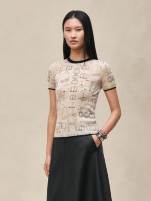 "Cahier du Colporteur" short-sleeve sweater, View: Worn, worn, view 2 of 4