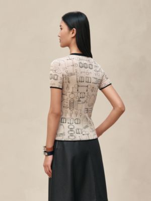 "Cahier du Colporteur" short-sleeve sweater, View: Worn, worn, view 3 of 4