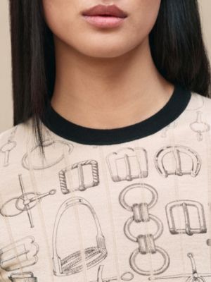 "Cahier du Colporteur" short-sleeve sweater, View: Worn, worn, view 4 of 4