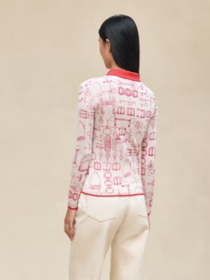 Cardigan imprimé «&nbsp;Cahier du Colporteur&nbsp;», Vue: Vue portée, worn, vue 3 sur 5