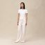 "Etriers Remix" short-sleeve sweater, blanc nacre