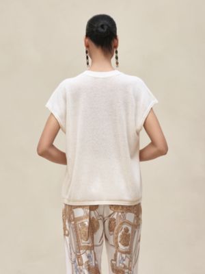 Cashmere "L'Enseigne du Sellier" sleeveless sweater, View: Worn, worn, view 3 of 5